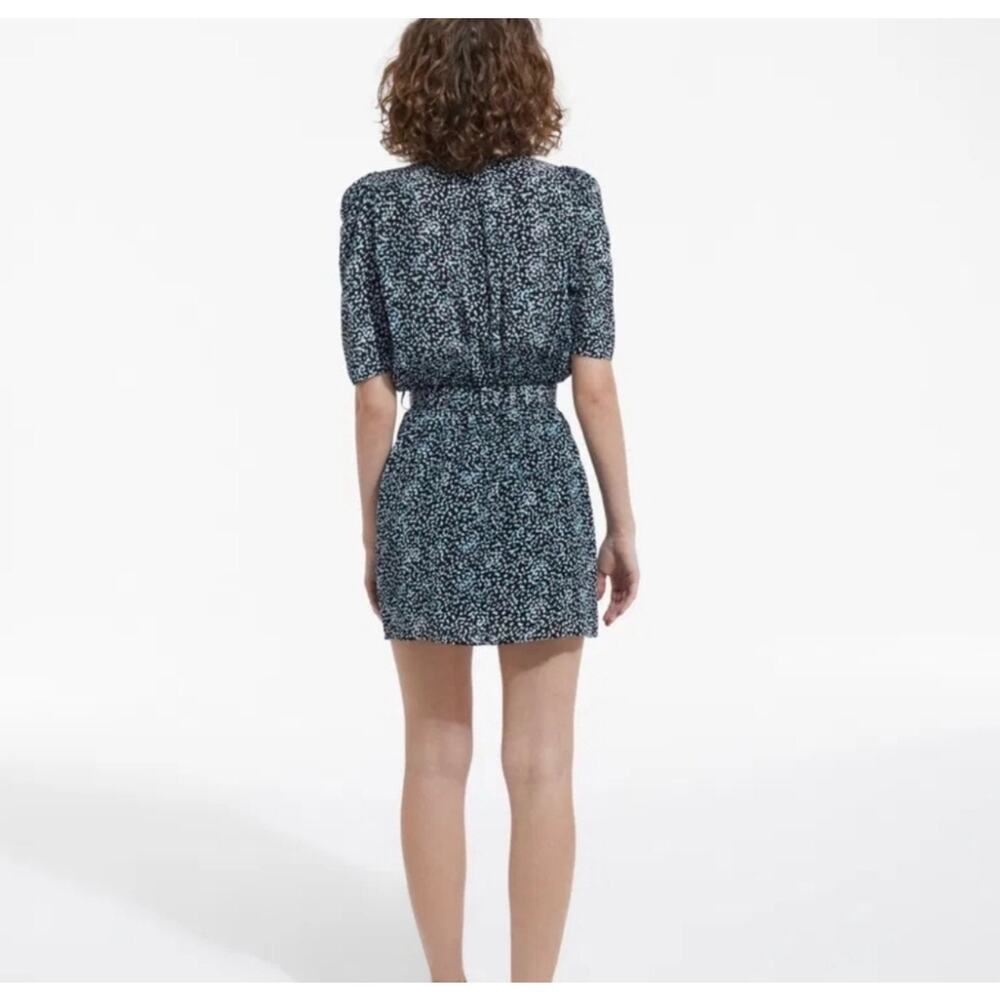New the Kooples belted summer dot black & blue dress sz 1 small - Picture 2 of 6